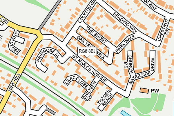 RG8 8BJ map - OS OpenMap – Local (Ordnance Survey)