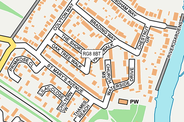 RG8 8BT map - OS OpenMap – Local (Ordnance Survey)