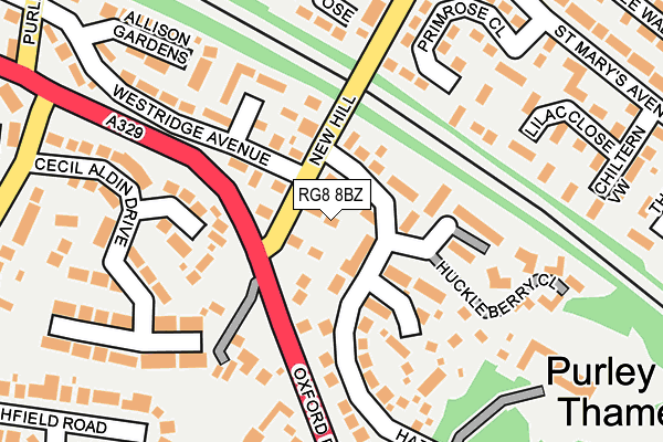 RG8 8BZ map - OS OpenMap – Local (Ordnance Survey)