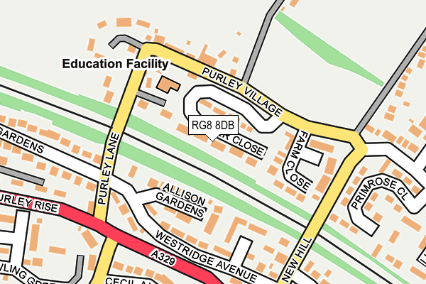 RG8 8DB map - OS OpenMap – Local (Ordnance Survey)