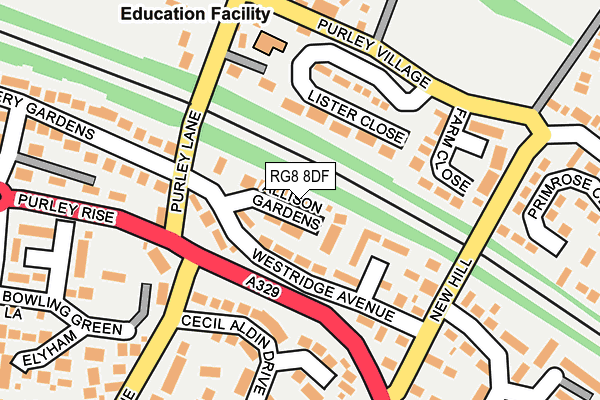 RG8 8DF map - OS OpenMap – Local (Ordnance Survey)