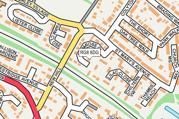 RG8 8DG map - OS OpenMap – Local (Ordnance Survey)