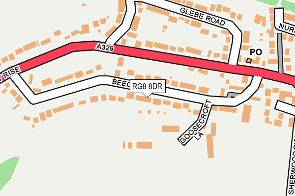 RG8 8DR map - OS OpenMap – Local (Ordnance Survey)