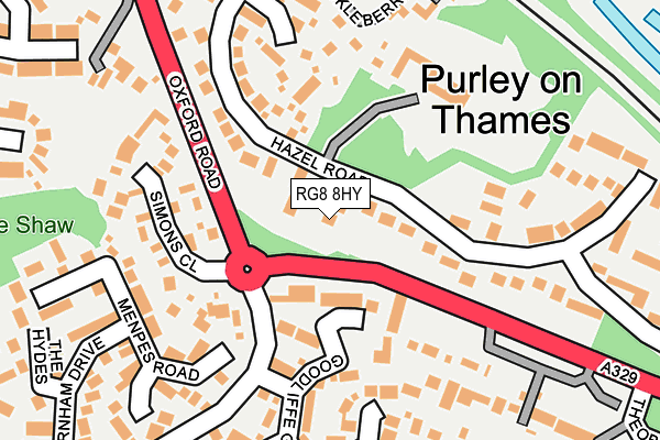 RG8 8HY map - OS OpenMap – Local (Ordnance Survey)