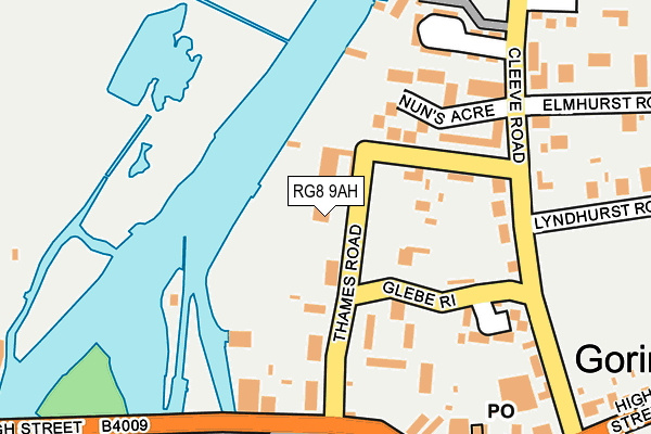 RG8 9AH map - OS OpenMap – Local (Ordnance Survey)