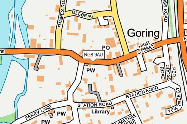 RG8 9AU map - OS OpenMap – Local (Ordnance Survey)