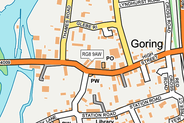 RG8 9AW map - OS OpenMap – Local (Ordnance Survey)