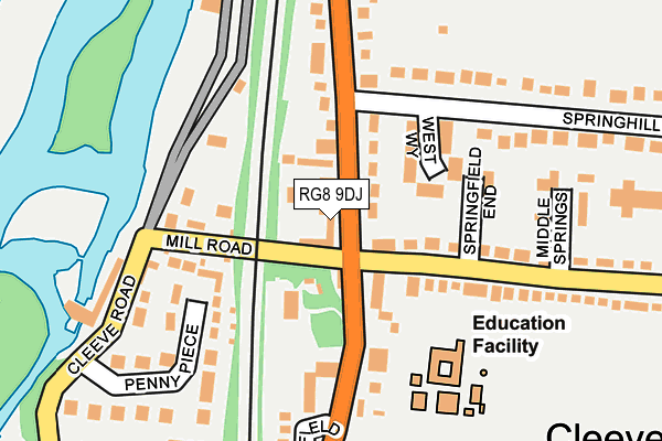 RG8 9DJ map - OS OpenMap – Local (Ordnance Survey)
