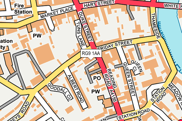 RG9 1AA map - OS OpenMap – Local (Ordnance Survey)