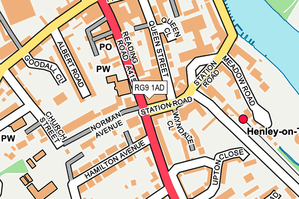 RG9 1AD map - OS OpenMap – Local (Ordnance Survey)