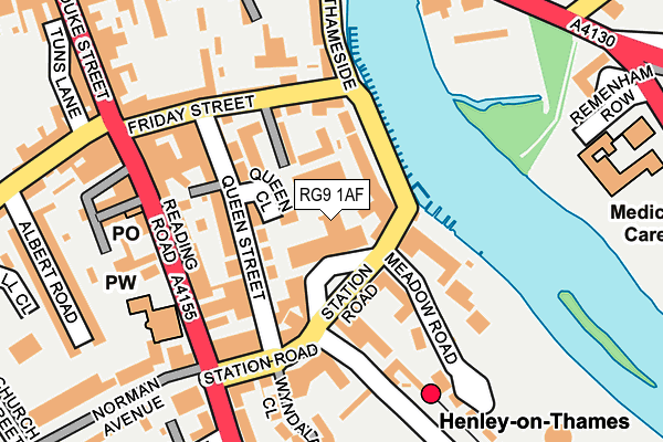 RG9 1AF map - OS OpenMap – Local (Ordnance Survey)