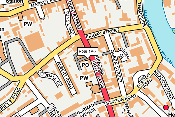 RG9 1AG map - OS OpenMap – Local (Ordnance Survey)