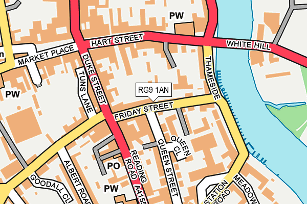 RG9 1AN map - OS OpenMap – Local (Ordnance Survey)