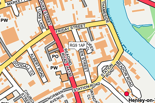 RG9 1AP map - OS OpenMap – Local (Ordnance Survey)