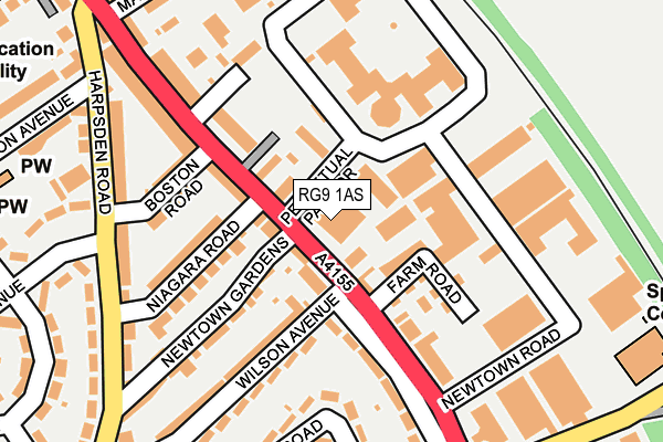 RG9 1AS map - OS OpenMap – Local (Ordnance Survey)