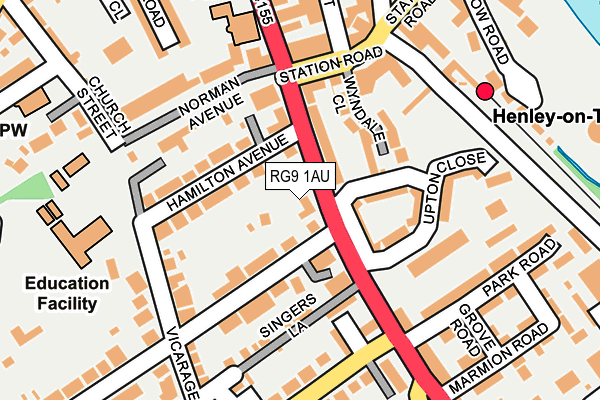 RG9 1AU map - OS OpenMap – Local (Ordnance Survey)