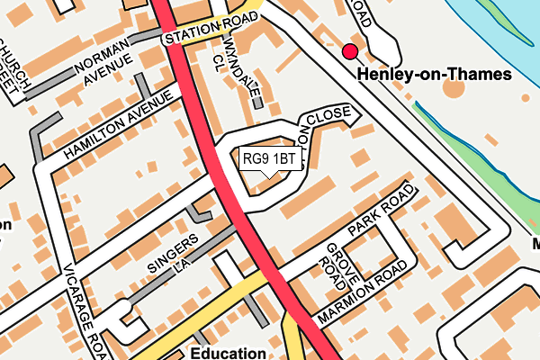 RG9 1BT map - OS OpenMap – Local (Ordnance Survey)