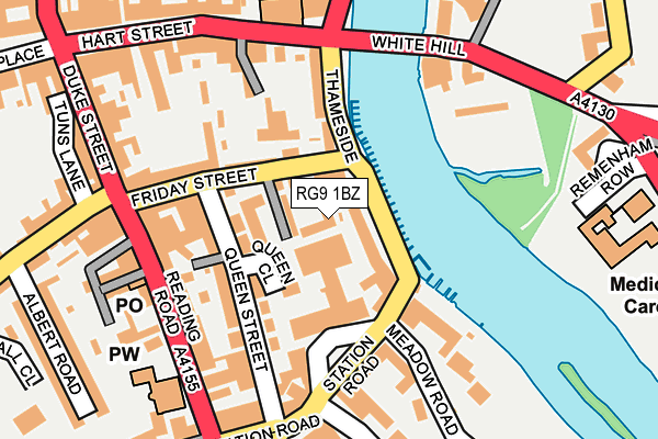 RG9 1BZ map - OS OpenMap – Local (Ordnance Survey)