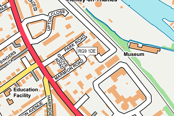 RG9 1DE map - OS OpenMap – Local (Ordnance Survey)