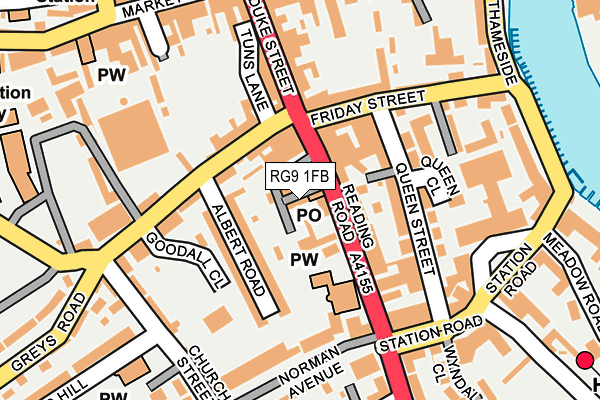 RG9 1FB map - OS OpenMap – Local (Ordnance Survey)