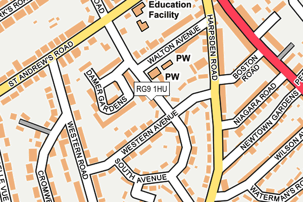 RG9 1HU map - OS OpenMap – Local (Ordnance Survey)