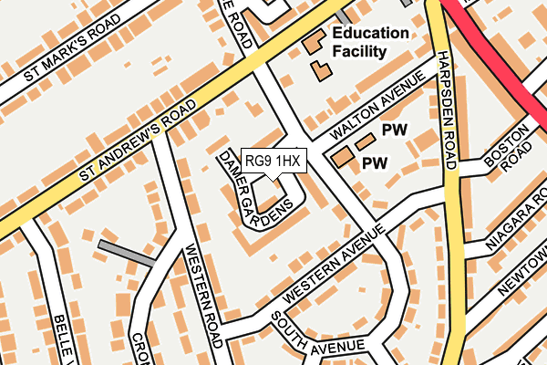 RG9 1HX map - OS OpenMap – Local (Ordnance Survey)