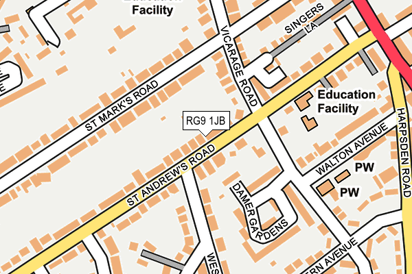 RG9 1JB map - OS OpenMap – Local (Ordnance Survey)