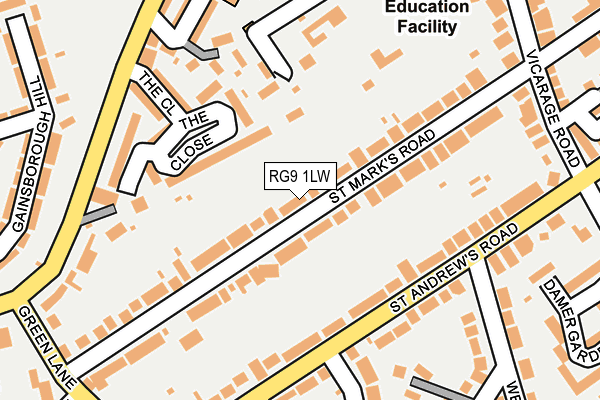 RG9 1LW map - OS OpenMap – Local (Ordnance Survey)