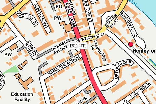 RG9 1PE map - OS OpenMap – Local (Ordnance Survey)