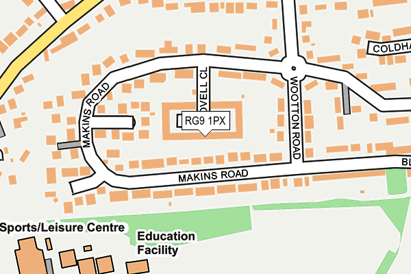 RG9 1PX map - OS OpenMap – Local (Ordnance Survey)