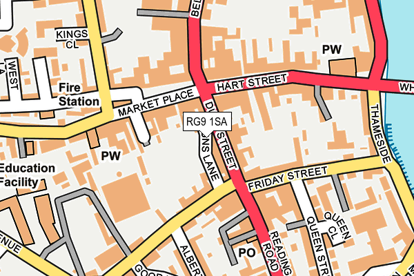 RG9 1SA map - OS OpenMap – Local (Ordnance Survey)