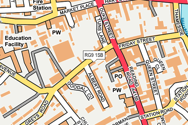 RG9 1SB map - OS OpenMap – Local (Ordnance Survey)