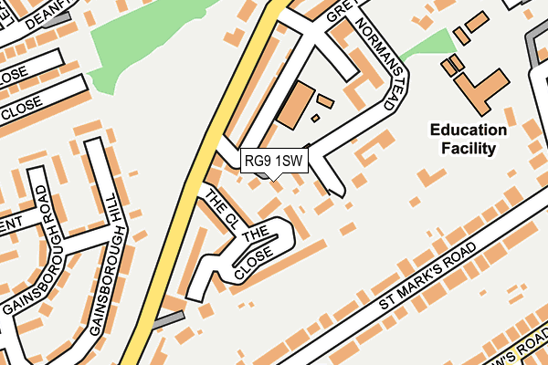 RG9 1SW map - OS OpenMap – Local (Ordnance Survey)