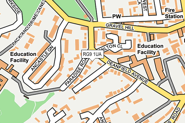 RG9 1UA map - OS OpenMap – Local (Ordnance Survey)