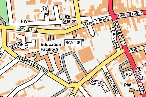 RG9 1UF map - OS OpenMap – Local (Ordnance Survey)