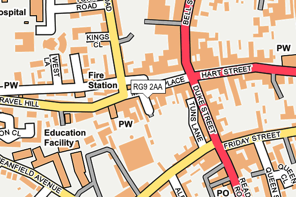 RG9 2AA map - OS OpenMap – Local (Ordnance Survey)