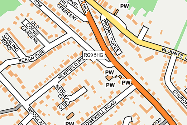 RG9 5HG map - OS OpenMap – Local (Ordnance Survey)