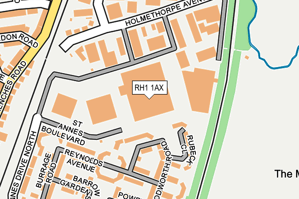 RH1 1AX map - OS OpenMap – Local (Ordnance Survey)