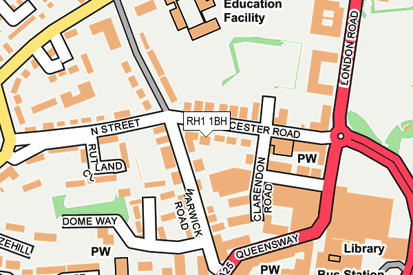 RH1 1BH map - OS OpenMap – Local (Ordnance Survey)