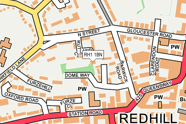 RH1 1BN map - OS OpenMap – Local (Ordnance Survey)