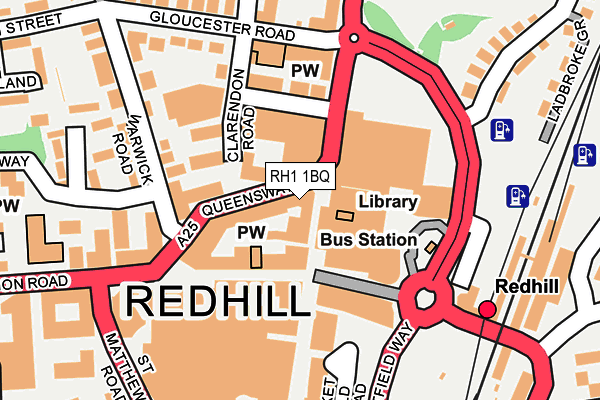 RH1 1BQ map - OS OpenMap – Local (Ordnance Survey)