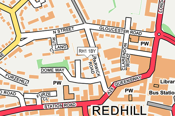 RH1 1BY map - OS OpenMap – Local (Ordnance Survey)