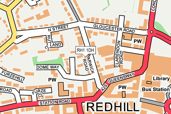 RH1 1DH map - OS OpenMap – Local (Ordnance Survey)