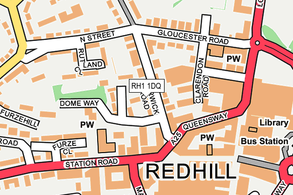 RH1 1DQ map - OS OpenMap – Local (Ordnance Survey)
