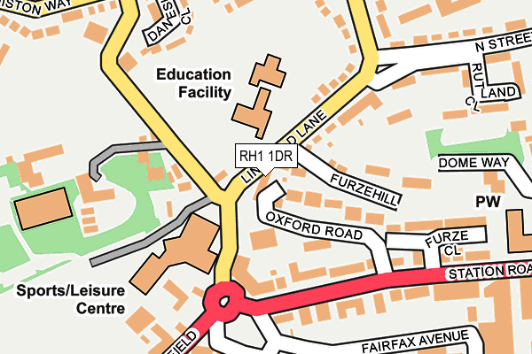 RH1 1DR map - OS OpenMap – Local (Ordnance Survey)