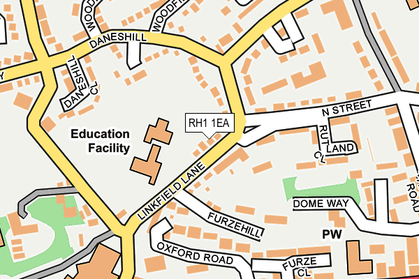 RH1 1EA map - OS OpenMap – Local (Ordnance Survey)