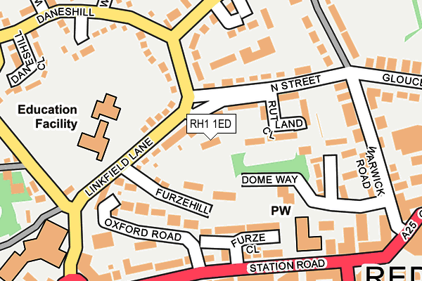 RH1 1ED map - OS OpenMap – Local (Ordnance Survey)