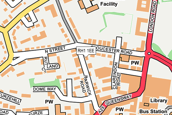 RH1 1EE map - OS OpenMap – Local (Ordnance Survey)