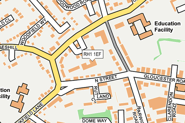 RH1 1EF map - OS OpenMap – Local (Ordnance Survey)