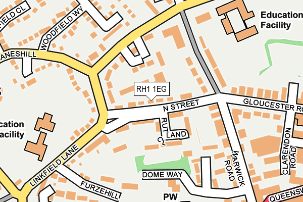 RH1 1EG map - OS OpenMap – Local (Ordnance Survey)